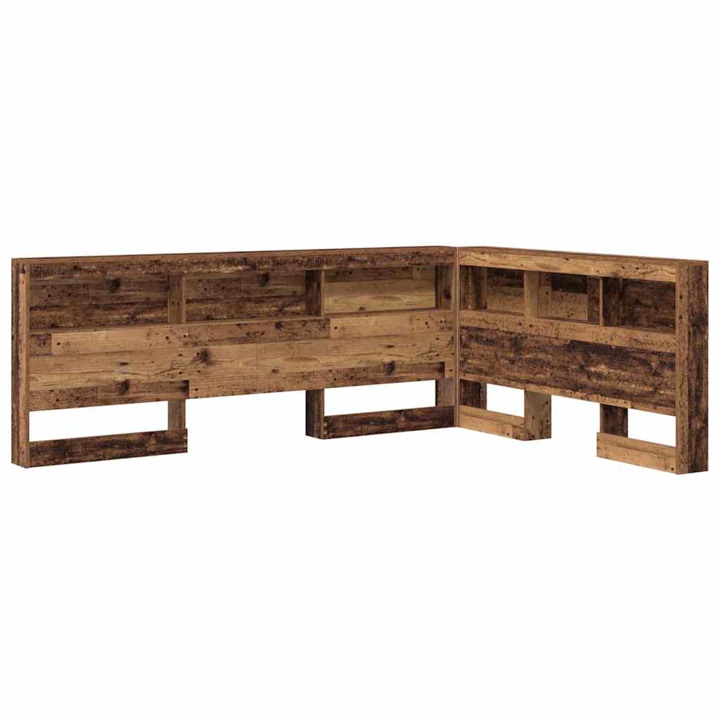 Stauraum-Kopfteil mit Regal Altholz 135 cm Holzwerkstoff