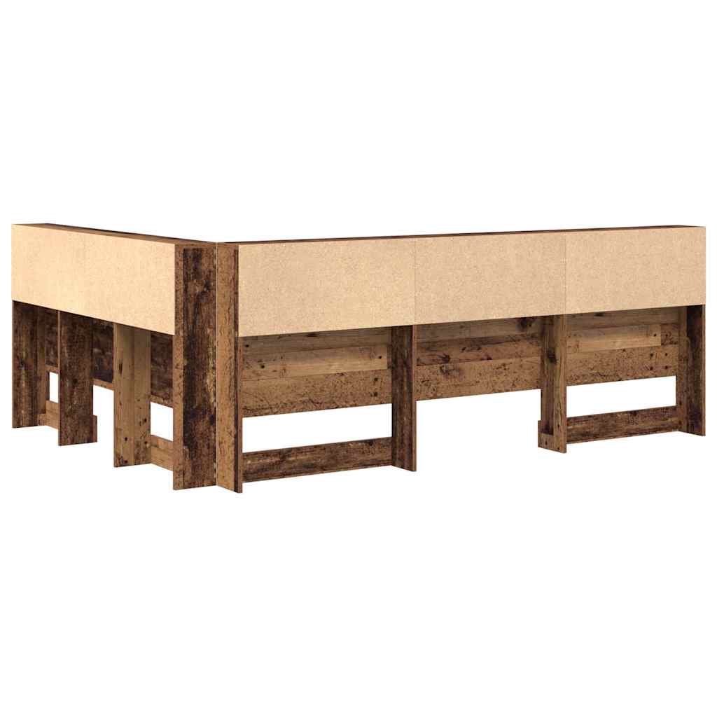 Stauraum-Kopfteil mit Regal Altholz 135 cm Holzwerkstoff