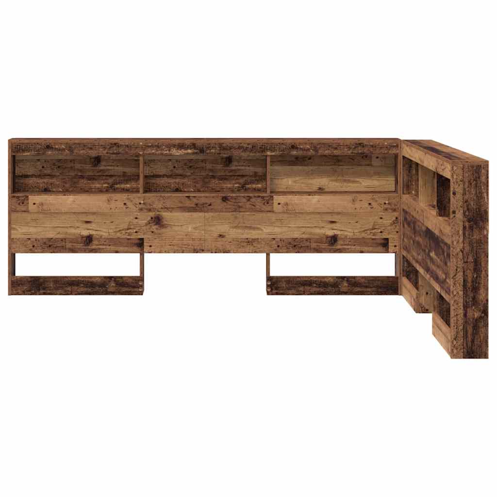 Stauraum-Kopfteil mit Regal Altholz 135 cm Holzwerkstoff
