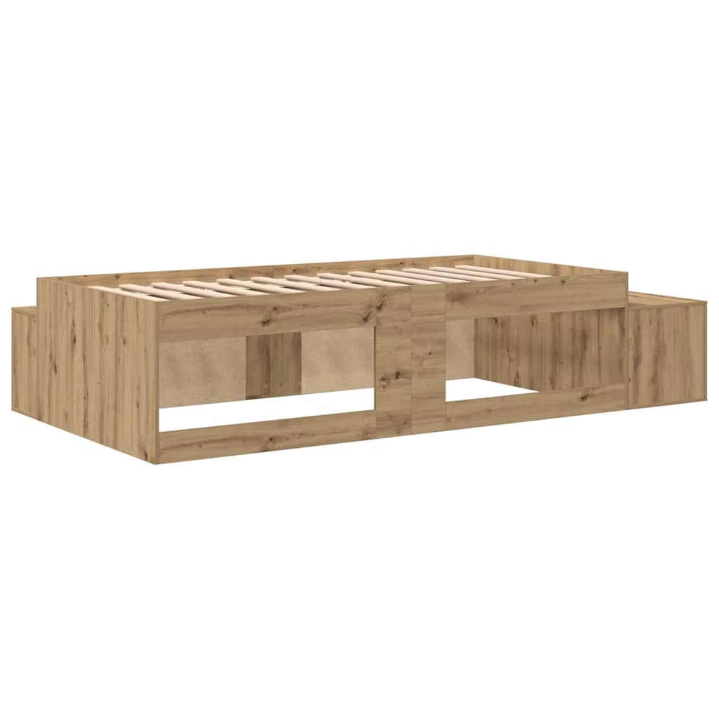 Bett mit Stauraum mit Tür Artisan-Eiche 234 x 118 x 53.5 cm