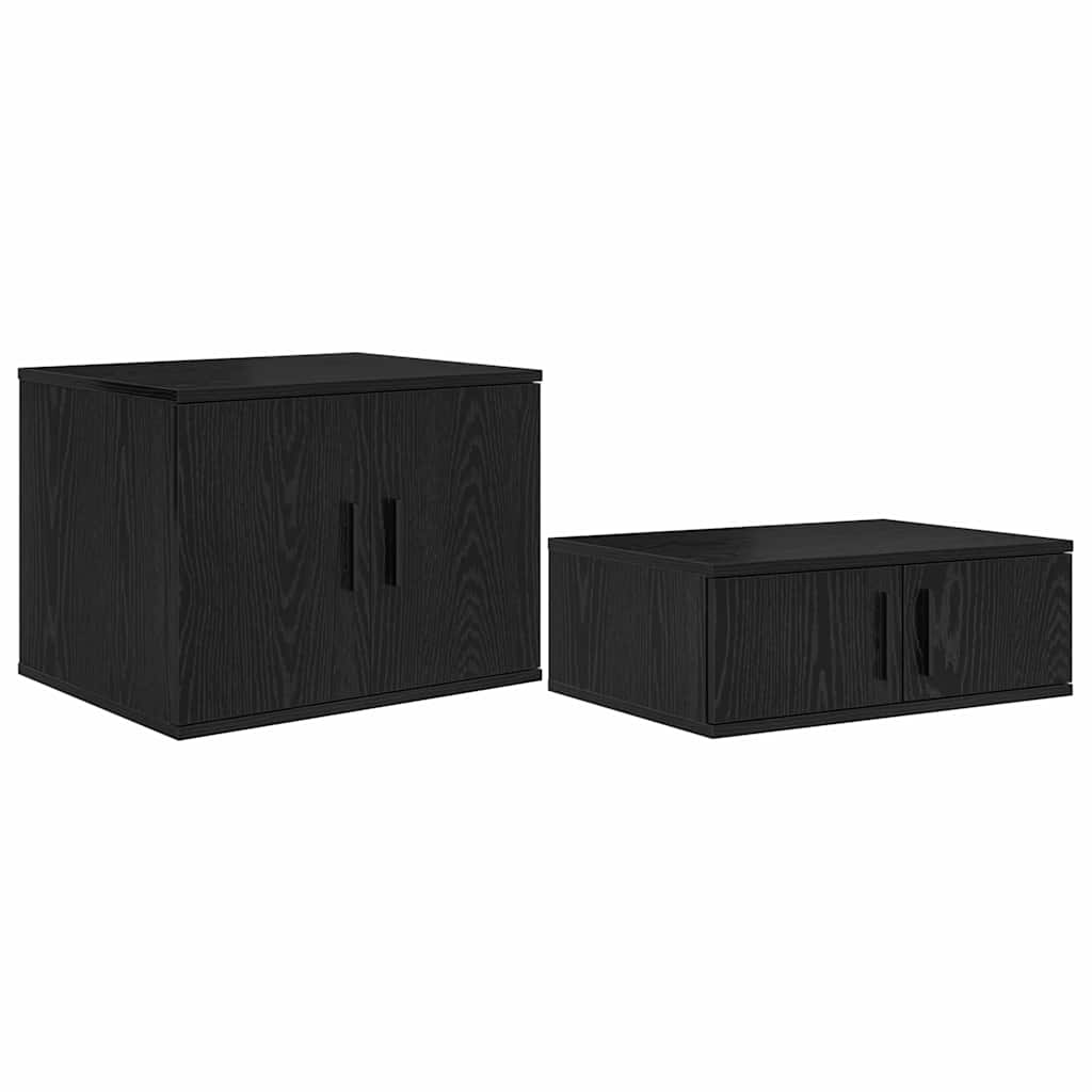 Bett mit Stauraum Schwarz Eichen-Optik 234 x 103 x 53.5 cm