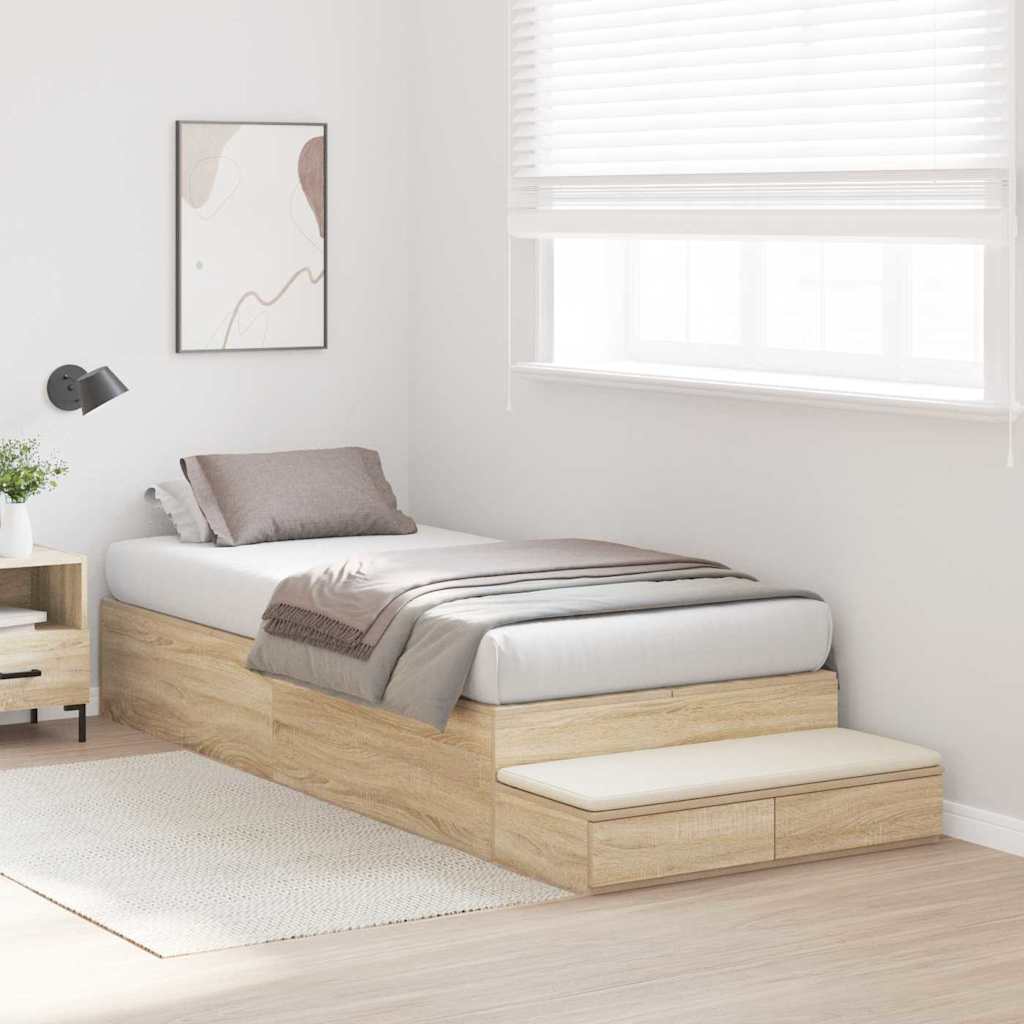 Bett mit Stauraum mit Tür Sonoma-Eiche 236.5 x 80 x 31.5 cm