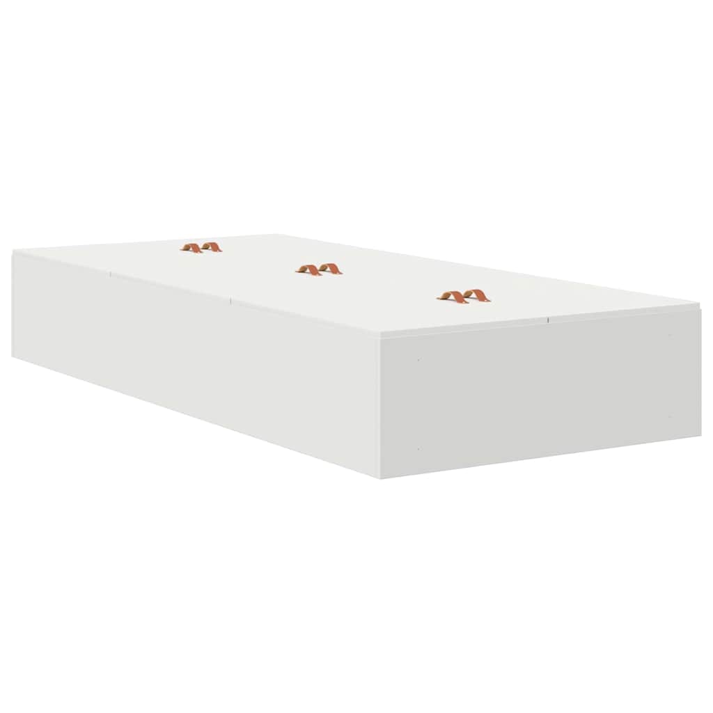 Bett mit Stauraum Weiß 236.5 x 90 x 31.5 cm Holzwerkstoff