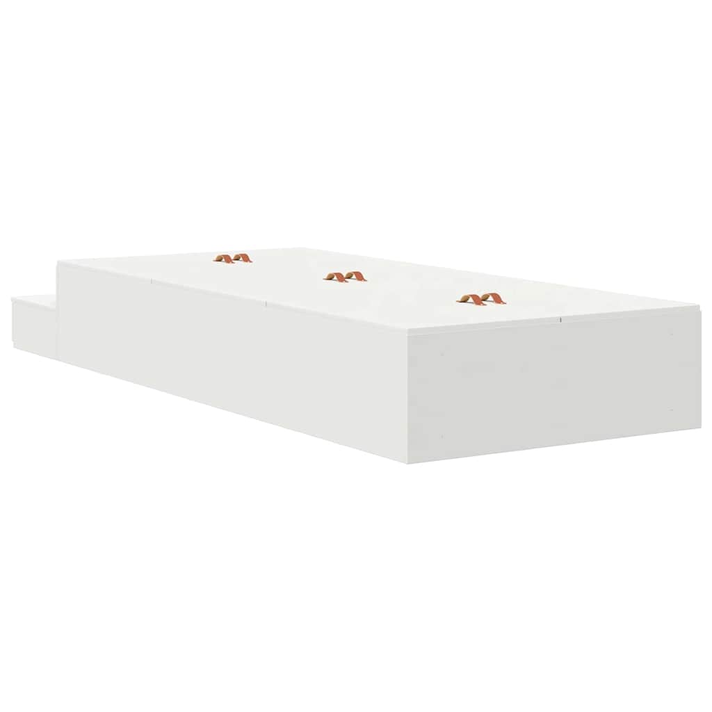 Bett mit Stauraum Weiß 236.5 x 90 x 31.5 cm Holzwerkstoff