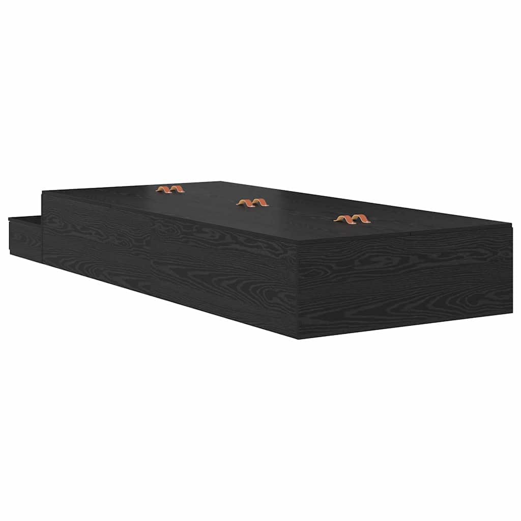 Bett mit Stauraum Schwarz Eichen-Optik 236.5 x 90 x 31.5 cm