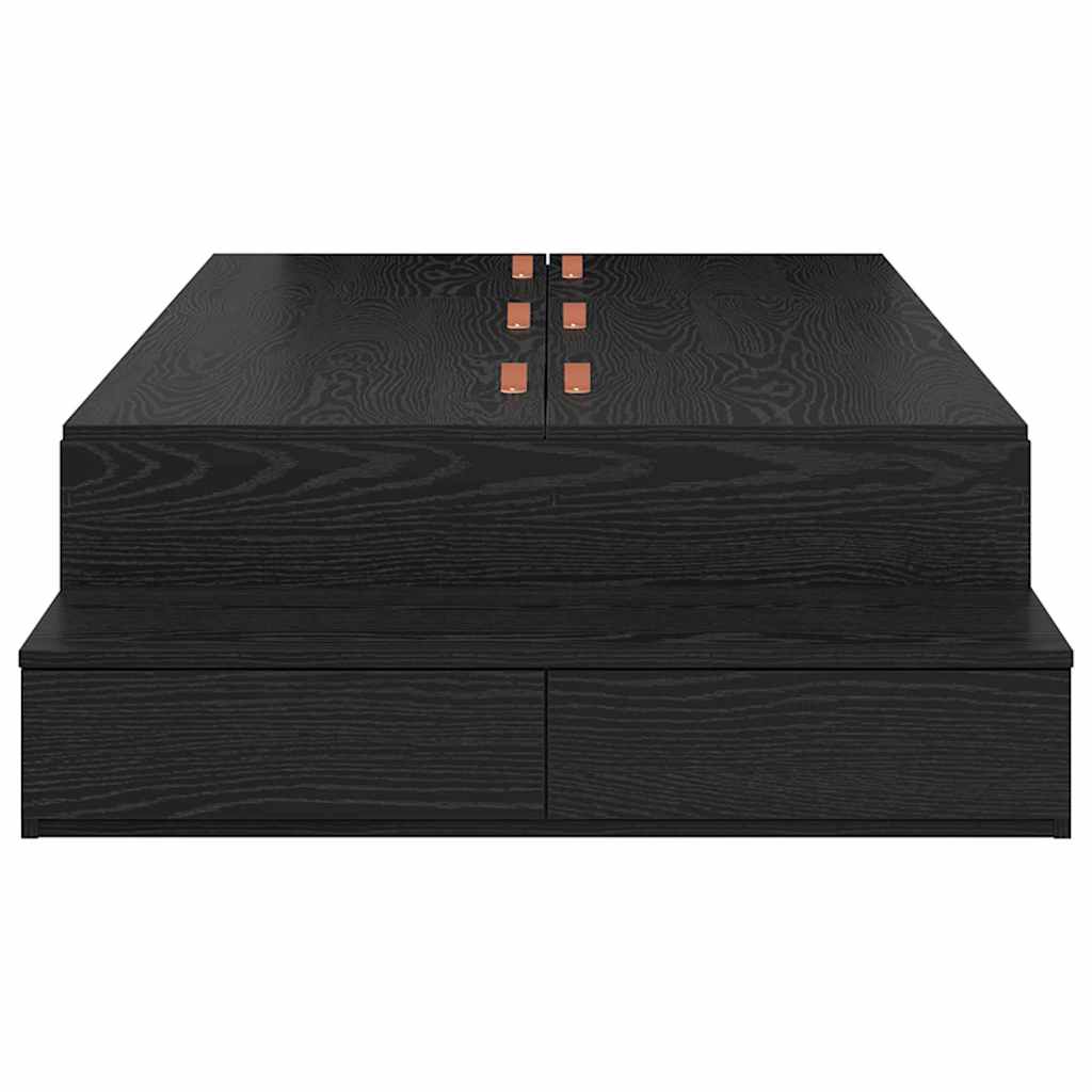 Bett mit Stauraum Schwarz Eichen-Optik 236.5 x 90 x 31.5 cm