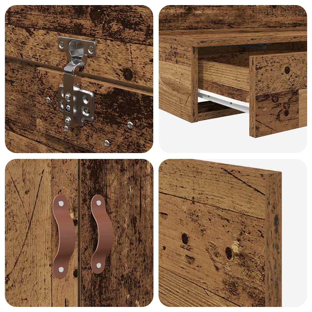 Bett mit Stauraum Altholz 236.5 x 200 x 31.5 cm Holzwerkstoff
