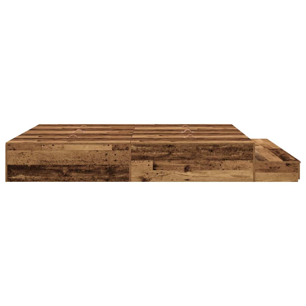 Bett mit Stauraum Altholz 236.5 x 200 x 31.5 cm Holzwerkstoff