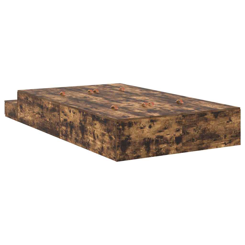 Bett mit Stauraum Geräucherte Eiche 236.5 x 120 x 31.5 cm