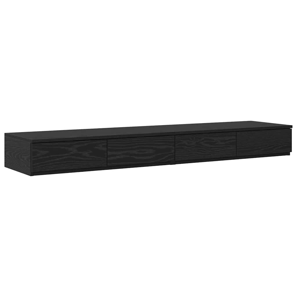 Bett mit Stauraum Schwarz Eichen-Optik 236.5 x 150 x 31.5 cm