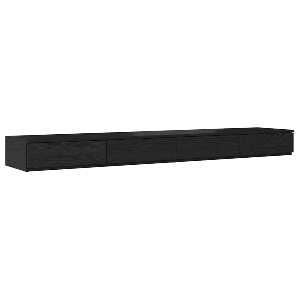 Bett mit Stauraum Schwarz Eichen-Optik 236.5 x 180 x 31.5 cm