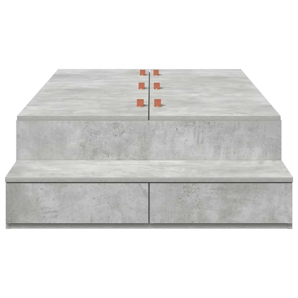 Bett mit Stauraum Beton Grau 226,5 x 90 x 31,5 cm Holzwerkstoff