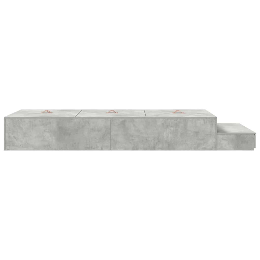 Bett mit Stauraum Beton Grau 226,5 x 90 x 31,5 cm Holzwerkstoff