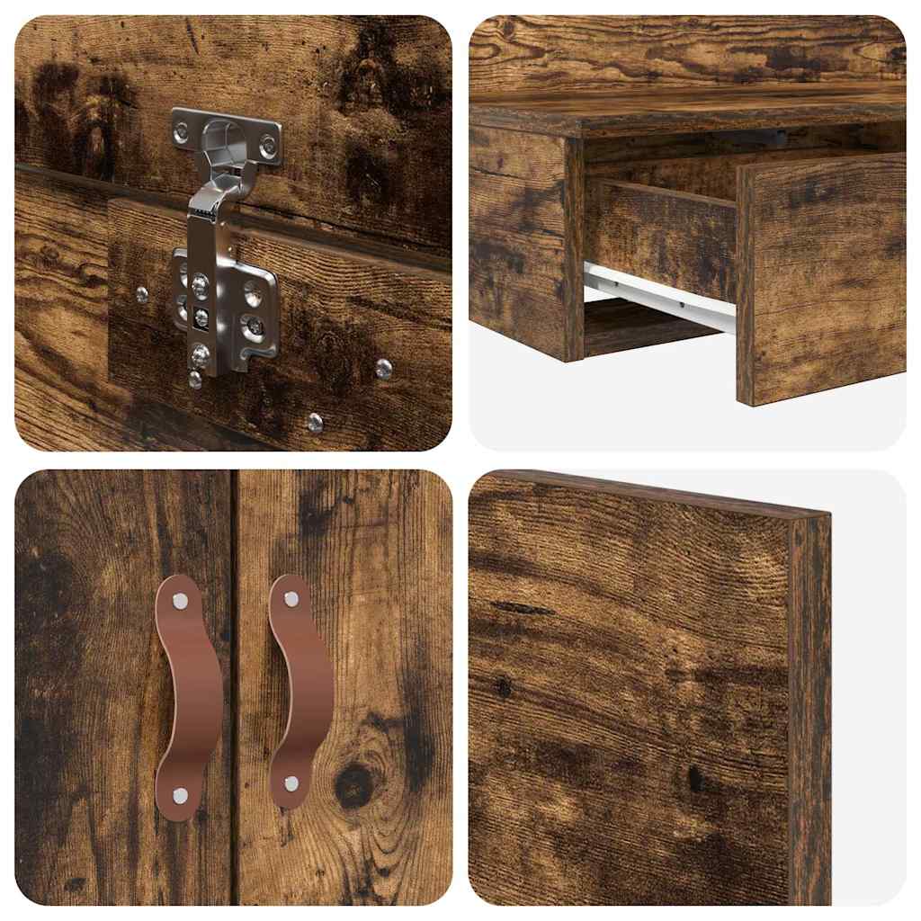 Bett mit Stauraum Geräucherte Eiche 226,5 x 75 x 31,5 cm