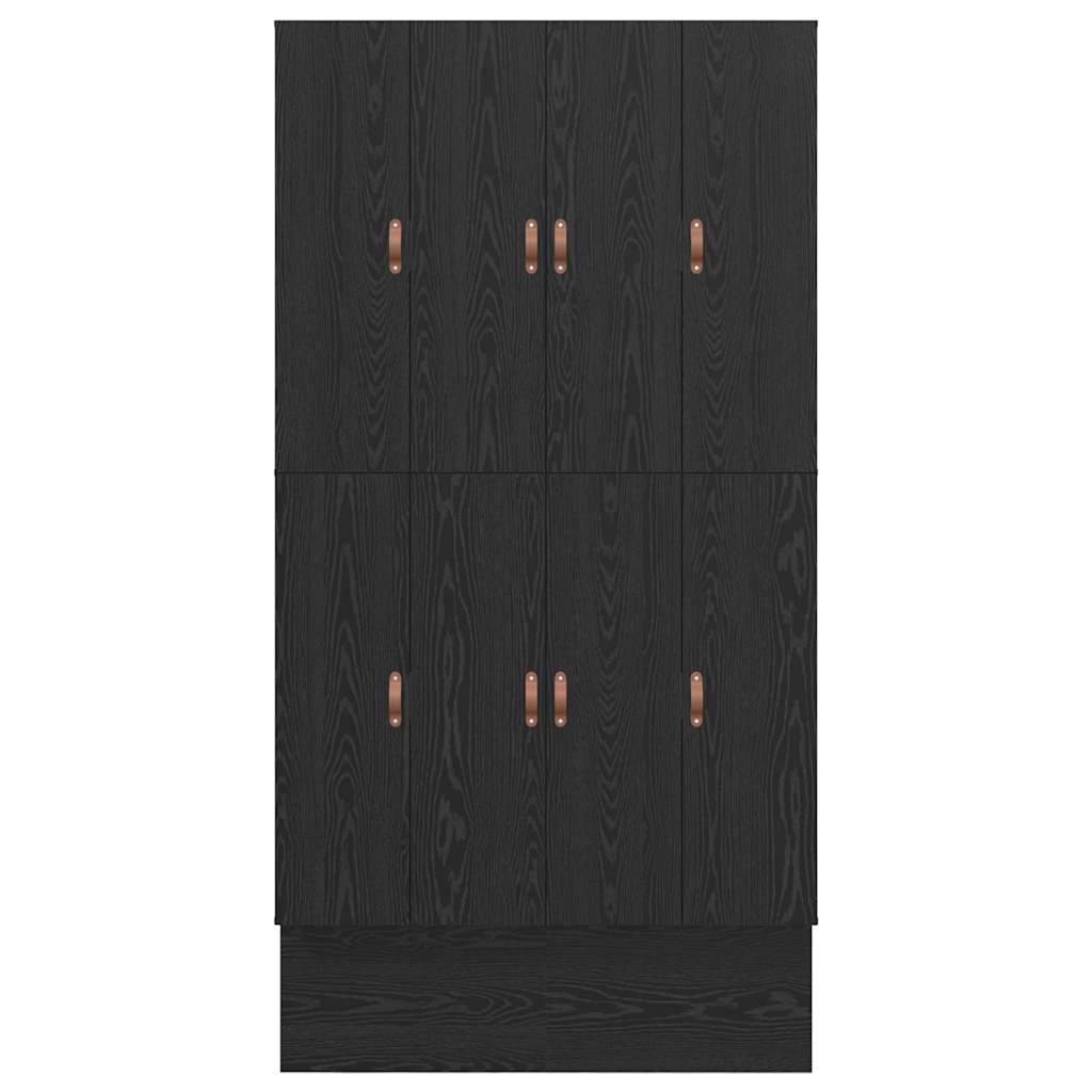 Bett mit Stauraum Schwarz Eichen-Optik 226.5 x 120 x 31.5 cm