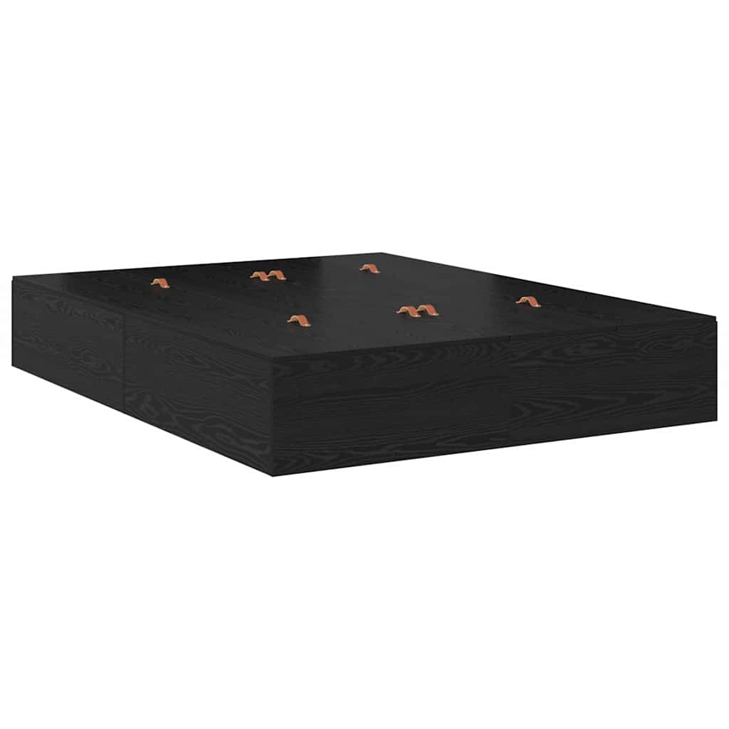 Bett mit Stauraum Schwarz Eichen-Optik 226,5 x 140 x 31,5 cm