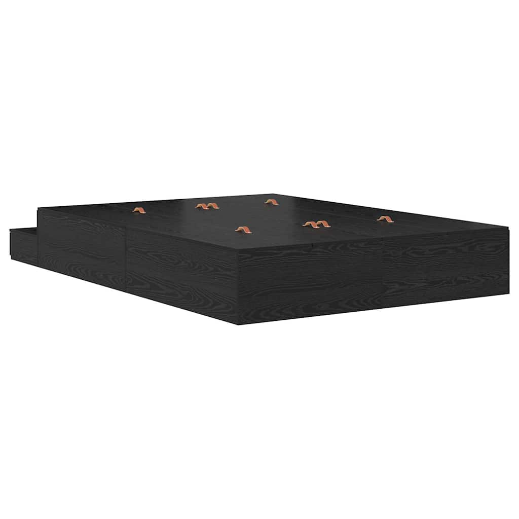 Bett mit Stauraum Schwarz Eichen-Optik 226,5 x 140 x 31,5 cm