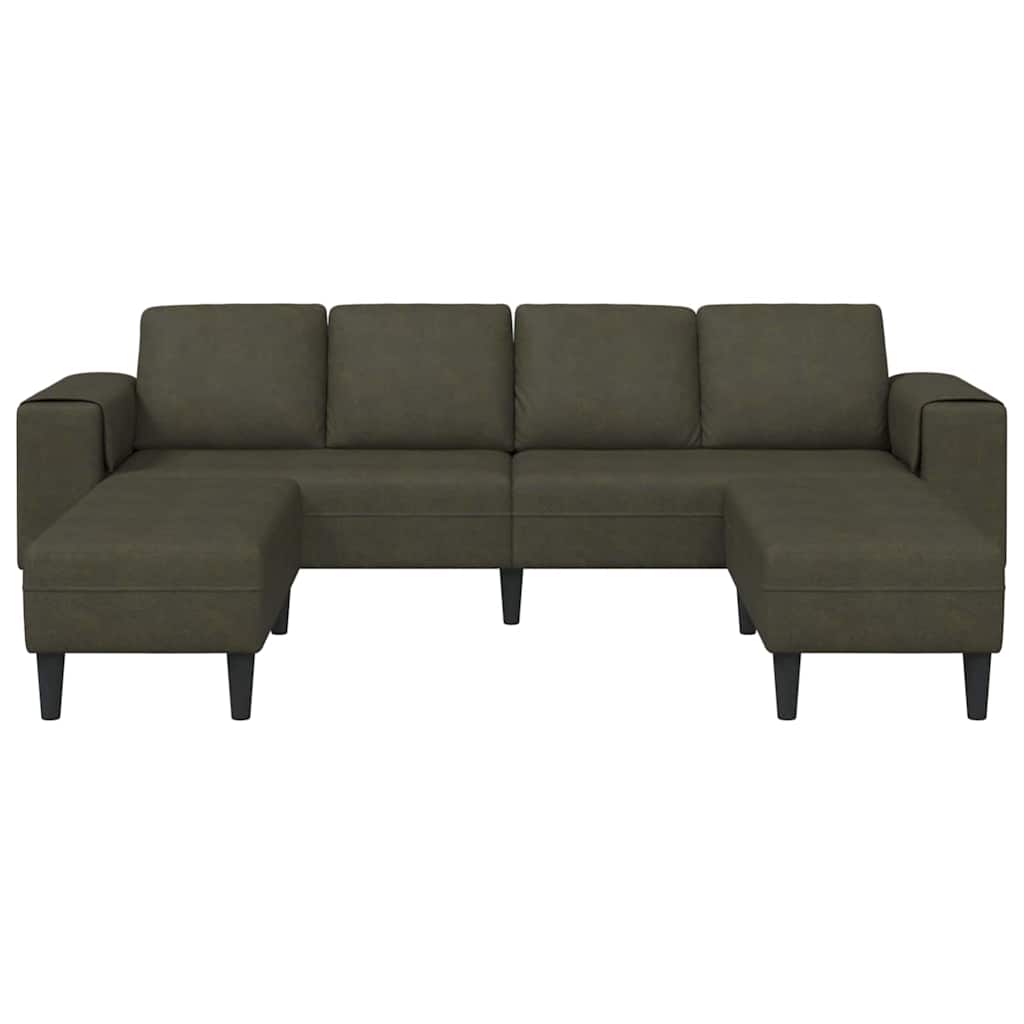 Sofa Set 3 pcs Armeegrün Faux Wildleder