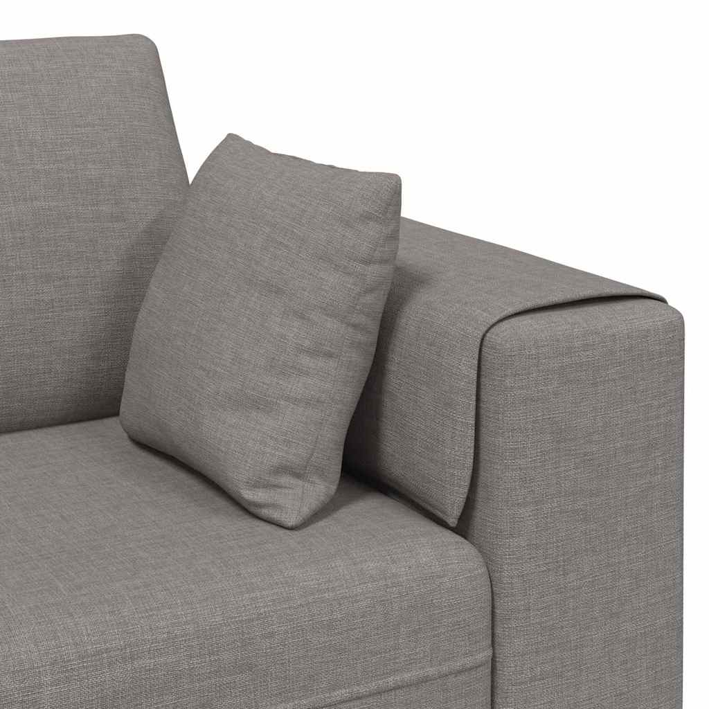 Stoffsofa mit Kissen 3 pcs Taupe 208 cm Stoff