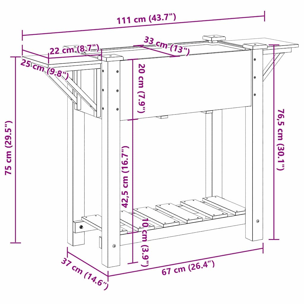 Garten-Pflanzgefäß Beige 111 x 37 x 76,5 cm
