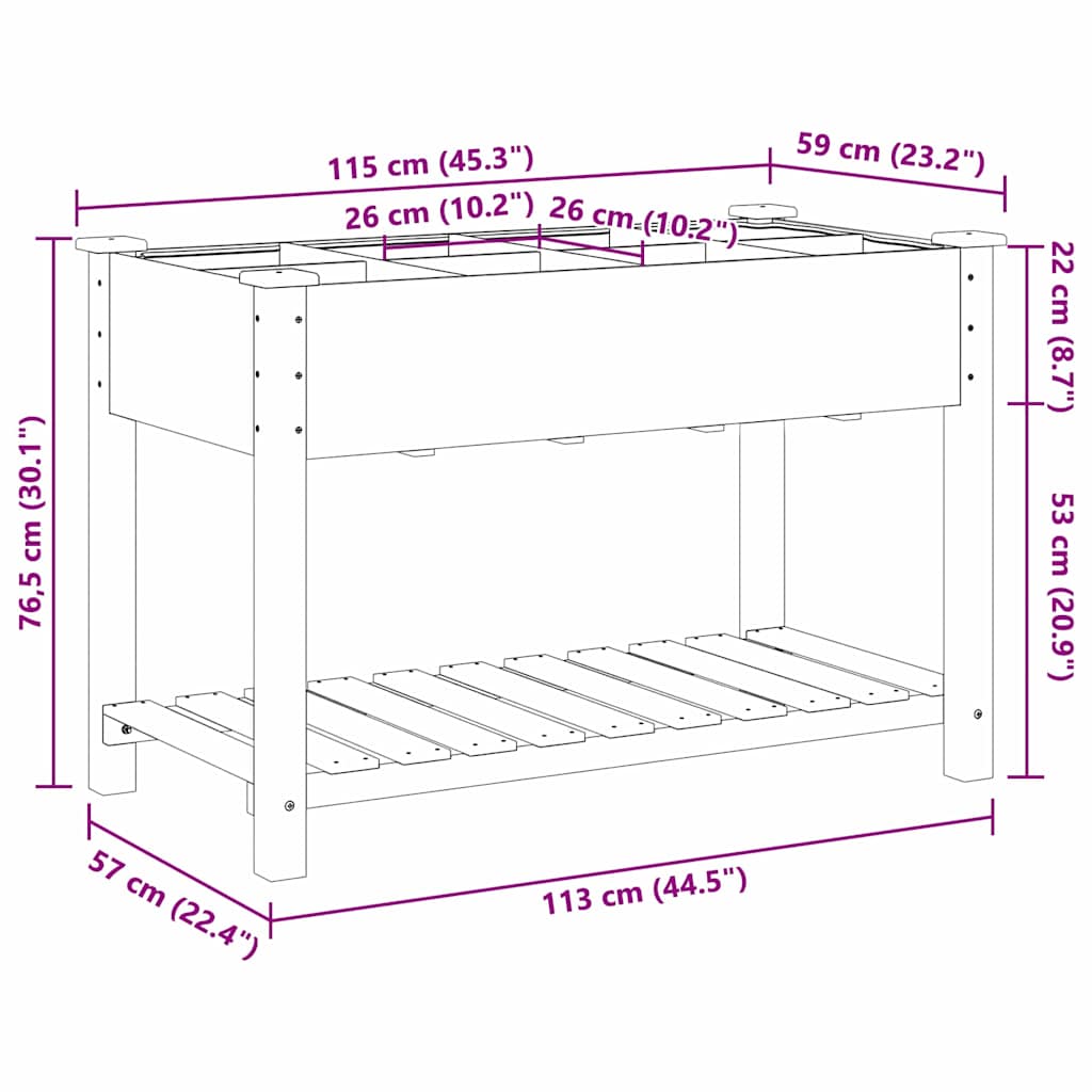 Garten-Pflanzgefäß Beige 115 x 59 x 76,5 cm