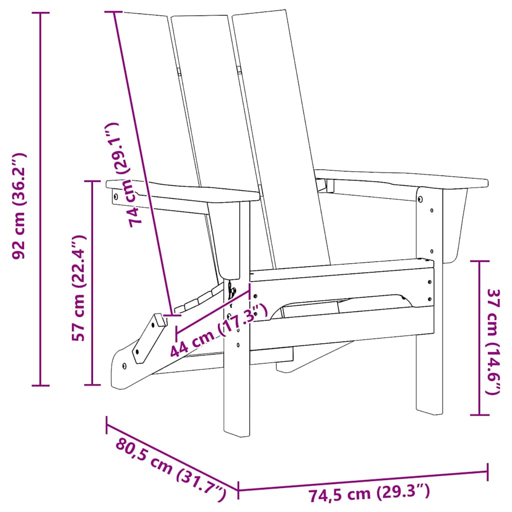 Gartenstuhl 2 stk. Schwarz Polyethylen