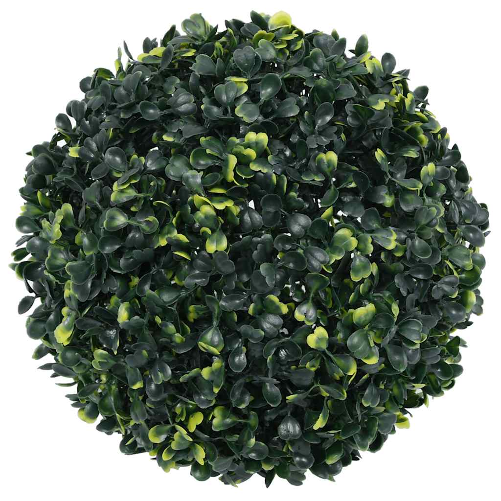 Artificial boxwood balls with LED lights, 2 pieces, green, 45 cm