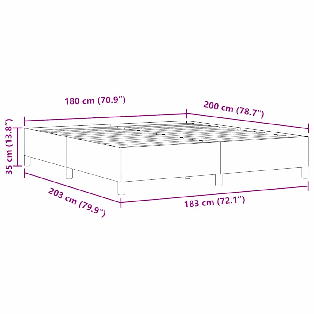 Bettgestell Blau 180 x 200 cm Cordstoff