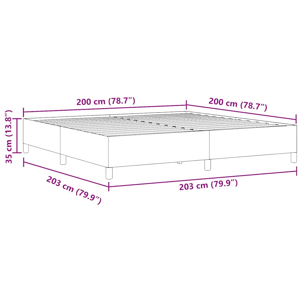 Boxspringbett Dunkelgrau 200 x 200 cm Cordstoff