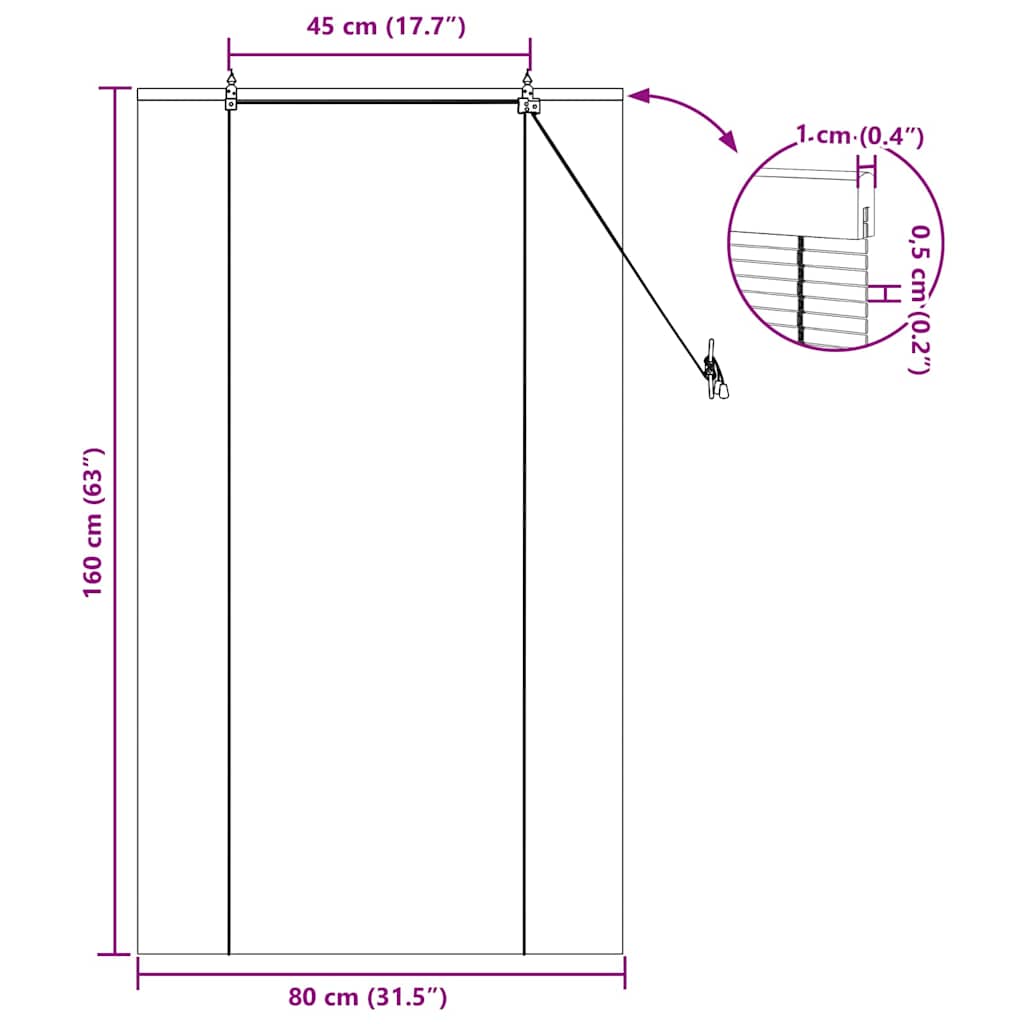 Rollo Gelb 80 x 160 cm Bambus