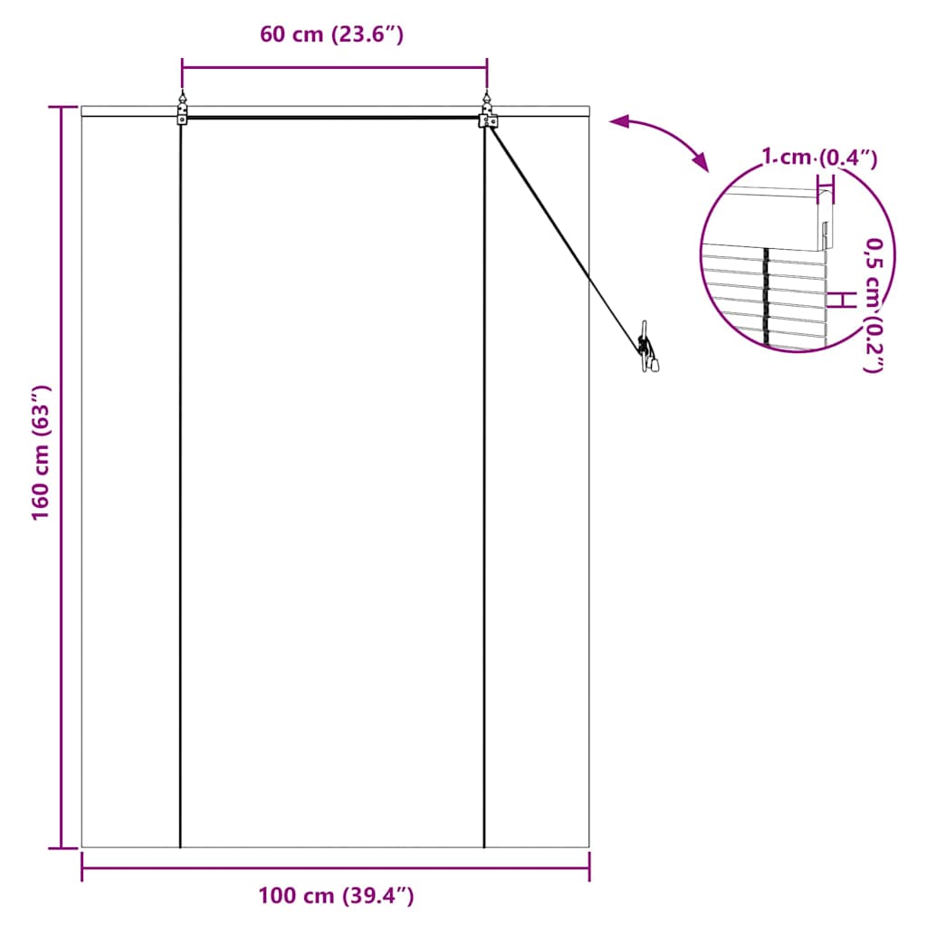 Rollo Gelb 100 x 160 cm Bambus