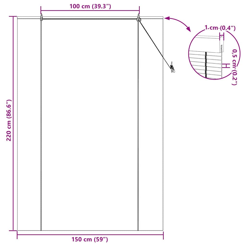 Rollo Gelb 150 x 220 cm Bambus