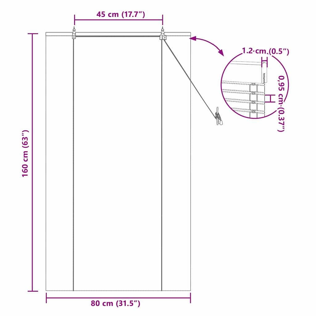 Rollo Braun 80 x 160 cm Bambus