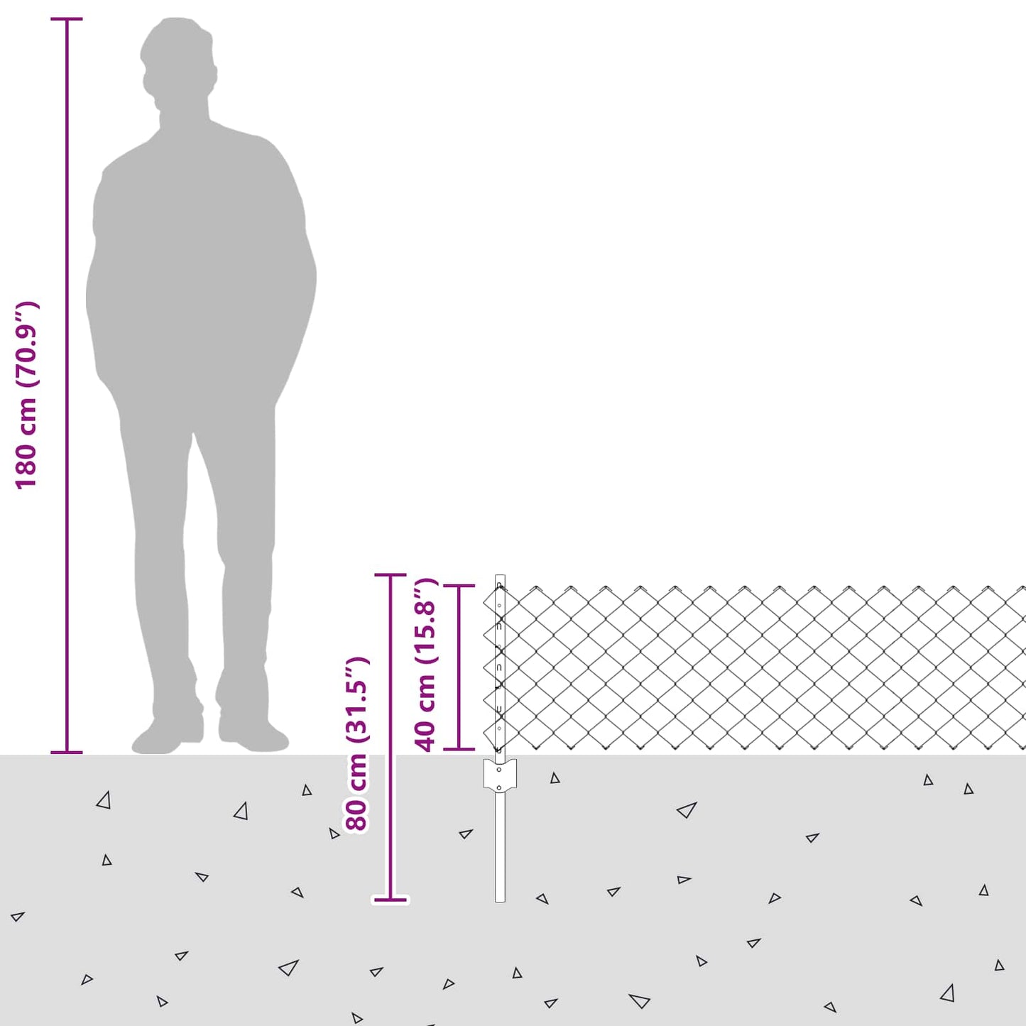 Zaun mit Pfosten Grün