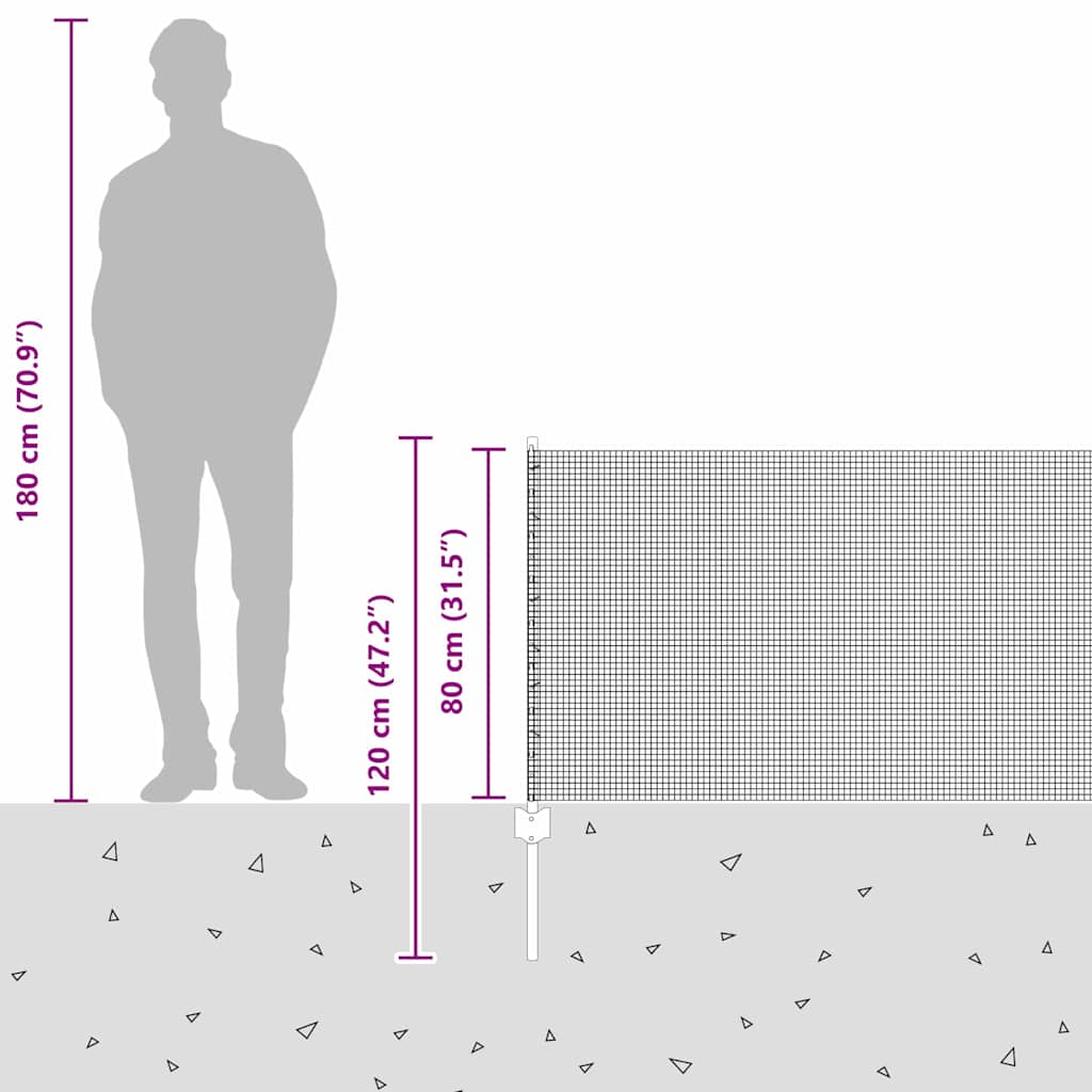 Geschweißter Drahtzaun mit Pfosten 50 x 0,8 m Grau Netz