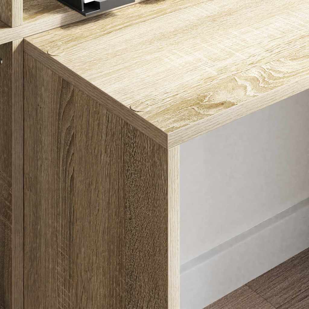 Schreibtisch Sonoma-Eiche 138.5 x 55 x 143 cm Holzwerkstoff