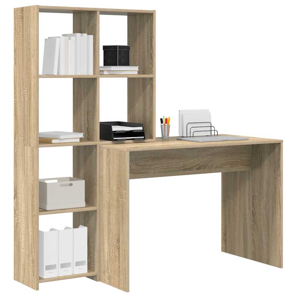 Schreibtisch Sonoma-Eiche 138.5 x 55 x 143 cm Holzwerkstoff