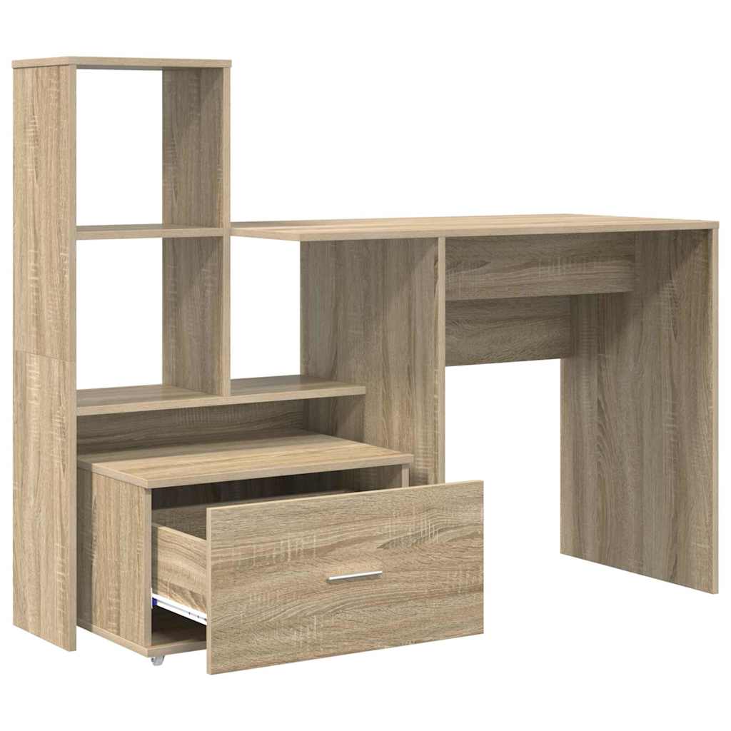 Schreibtisch Sonoma-Eiche 131,5 x 50 x 106,5 cm Holzwerkstoff