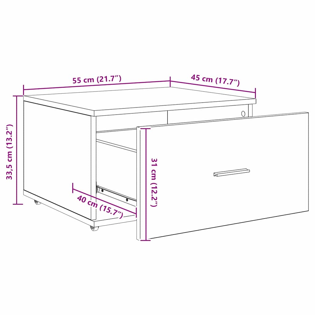 Schreibtisch Sonoma-Eiche Holzwerkstoff 131,5 x 50 x 106,5 cm