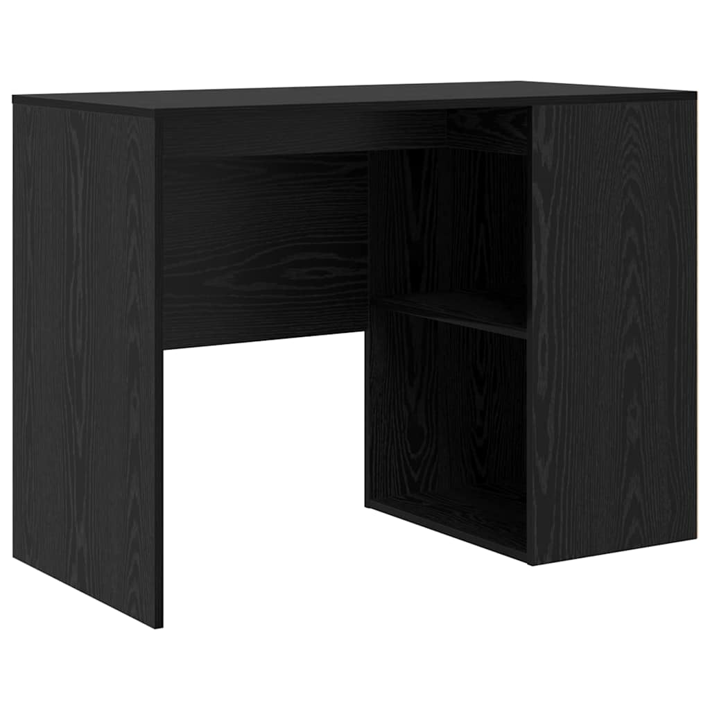 Eckschreibtisch mit Regal Schwarz Eichen-Optik 102 x 50 x 75 cm