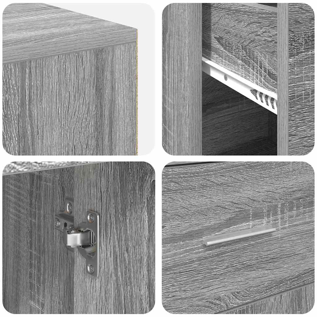 Eckschreibtisch mit Regal 2 pcs Grau Sonoma 102 x 50 x 75 cm