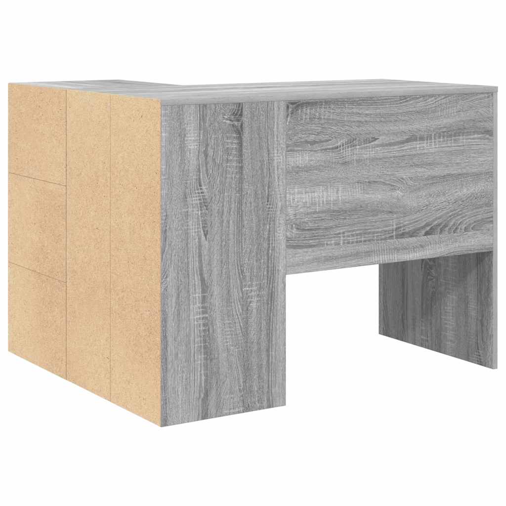 Eckschreibtisch mit Regal 2 pcs Grau Sonoma 102 x 50 x 75 cm