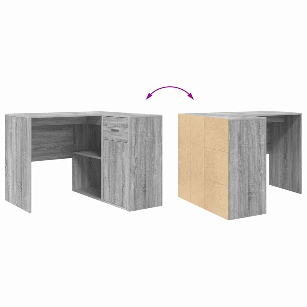Eckschreibtisch mit Regal 2 pcs Grau Sonoma 102 x 50 x 75 cm