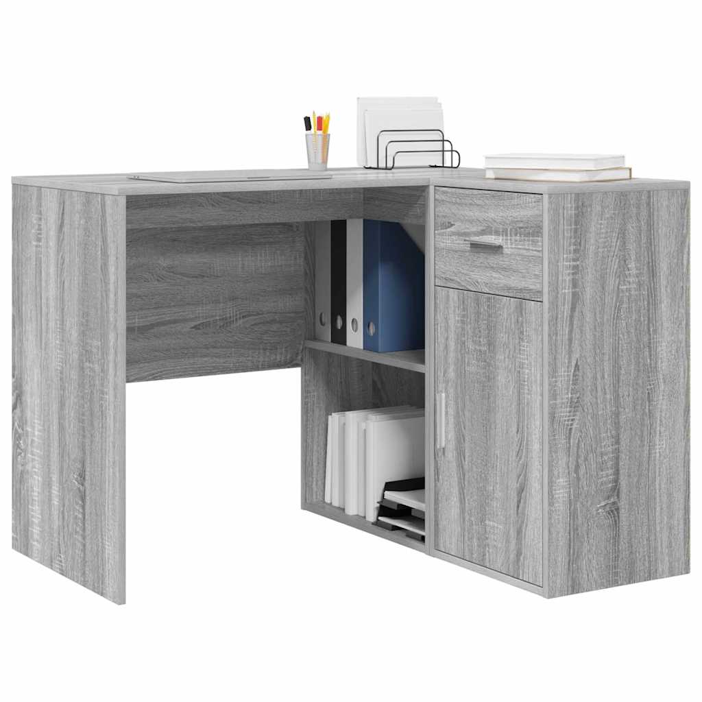 Eckschreibtisch mit Regal 2 pcs Grau Sonoma 102 x 50 x 75 cm