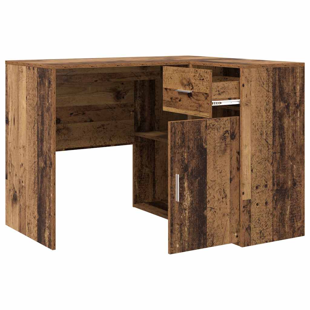 Eckschreibtisch mit Tür Altholz 102 x 50 x 75 cm Holzwerkstoff