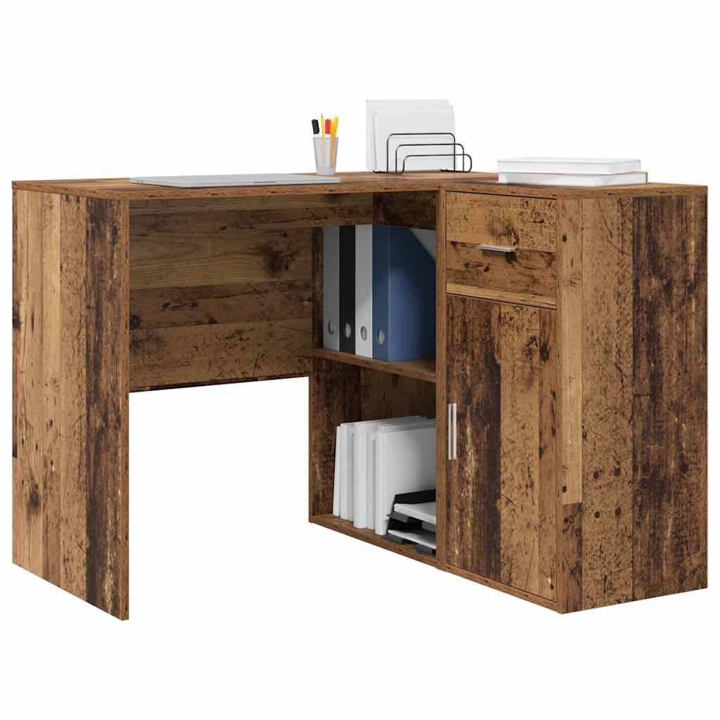 Eckschreibtisch mit Tür Altholz 102 x 50 x 75 cm Holzwerkstoff