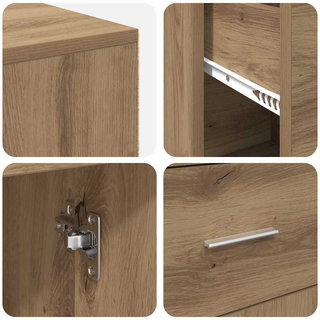 Eckschreibtisch 2 pcs Eiche handwerklich 102 x 50 x 75 cm