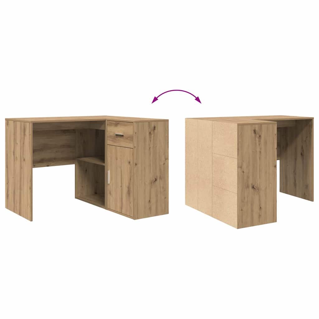 Eckschreibtisch 2 pcs Eiche handwerklich 102 x 50 x 75 cm