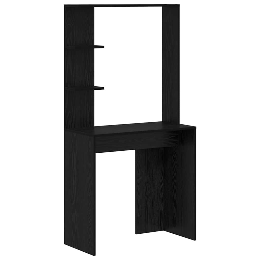 Schreibtisch mit Stauraum mit Regal 2 pcs Schwarz Eichen-Optik