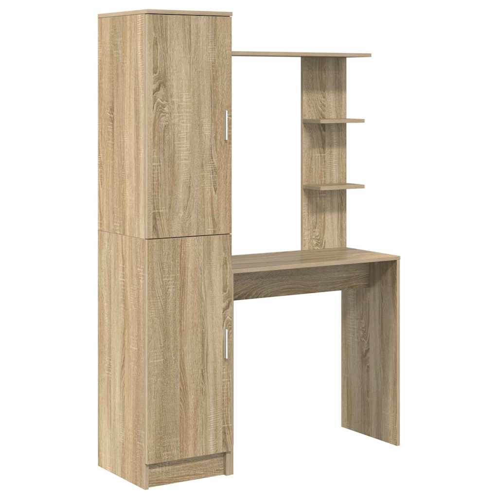 Schreibtisch mit Stauraum mit Regal mit Tür 2 pcs Sonoma-Eiche